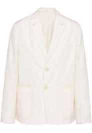 Prada triangle-logo silk blazer - F0018 NATURAL