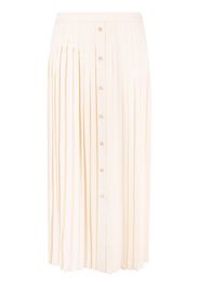 Prada logo-jacquard silk pleated skirt - Neutrals