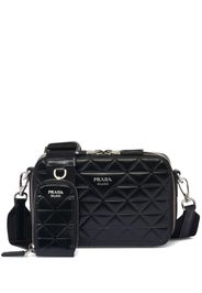 Prada Brique logo-print leather shoulder bag - Black