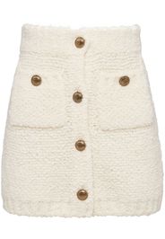 Prada bouclé wool miniskirt - White