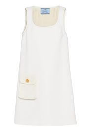 Prada patch-pocket virgin wool minidress - White