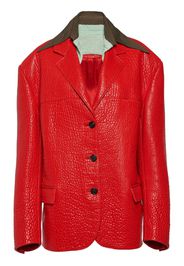 Prada layered-collar leather blazer