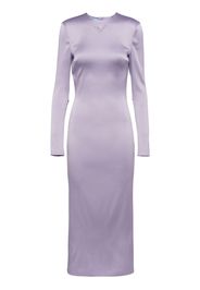 Prada logo-plaque satin midi dress - Purple