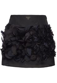 Prada enamel triangle-logo silk skirt - Black