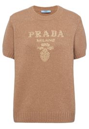 Prada logo-intarsia cashmere-blend jumper - Neutrals