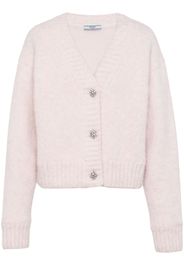 Prada crystal-buttons wool V-neck cardigan - Pink