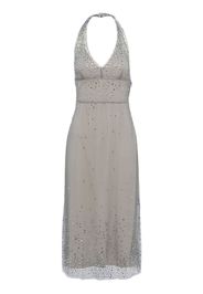 Prada crystal-embellished tulle halterneck - Grey