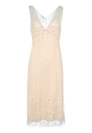 Prada crystal-embellished tule midi dress - Neutrals