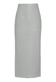 Prada textured-leather midi skirt - Grey