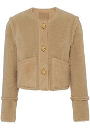 Prada shearling cropped jacket - Neutrals