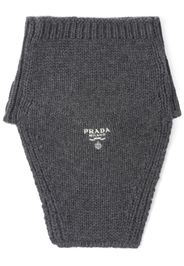 Prada logo-embroidered cashmere dickey - Grey
