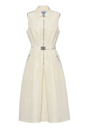 Prada belted faille midi dress - White