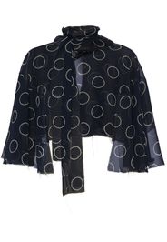 Prada dot-print georgette cape - Blue