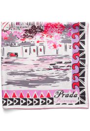 Prada Pittoresque Paris-print silk scarf - Pink