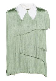 Prada fringed organza blouse - Green