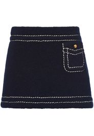 Prada contrast-stitching cashmere miniskirt - Blue