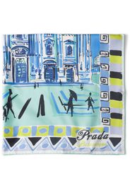 Prada Pittoresque 90 Milan-print foulard - Blue