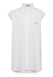 Prada logo-print sleeveless oxford shirt - White