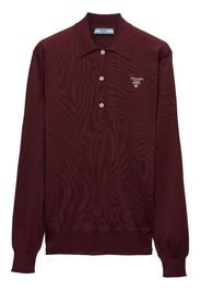 Prada embroidered-logo silk polo shirt