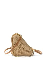 Prada logo-embroidered crochet pouch - Neutrals