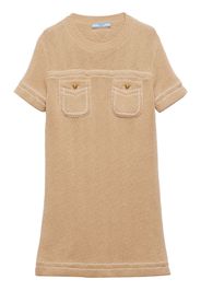 Prada knitted cotton mini dress - Neutrals