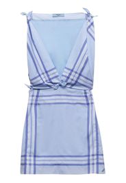 Prada checked cotton minidress - Blue