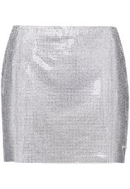Prada crystal-embellished cotton miniskirt - Silver