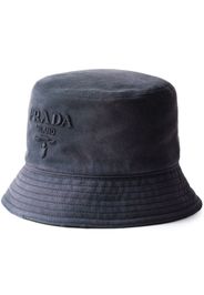 Prada logo embroidered bucket hat - Blue