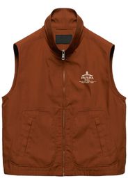 Prada logo-print zip-up vest - Brown