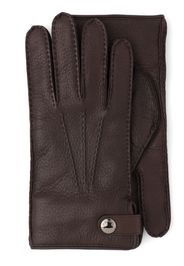 Prada press-stud leather gloves - Brown