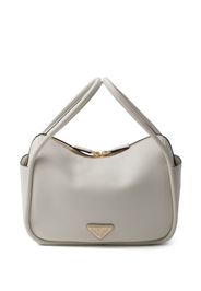Prada logo hardware leather bag - White