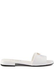 Prada Saffiano patent leather slides - White