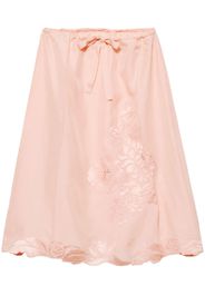 Prada embroidered silk skirt - Pink