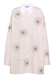 Prada printed poplin shirt dress - Pink