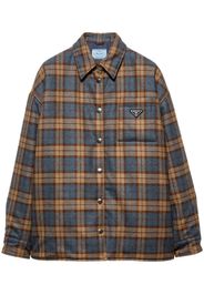 Prada checked wool-twill lumberjack jacket - Brown