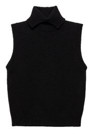 Prada roll-neck cashmere vest - Black