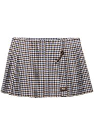 Prada checked wool mini skirt - Brown