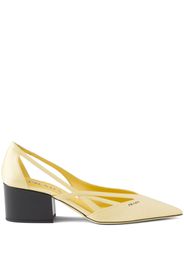 Prada 55mm satin cut-out pumps - Yellow