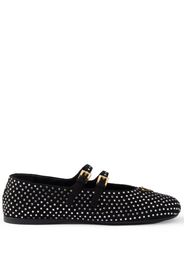 Prada crystal-embellished ballerina shoes - Black