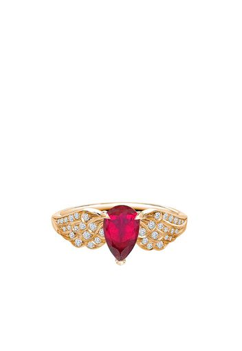 18kt rose gold diamond ruby Tiara ring