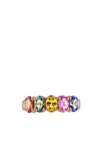 18kt rose gold Rainbow sapphire ring