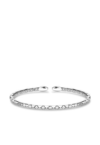 Pragnell 18kt white gold Groove textured bangle bracelet