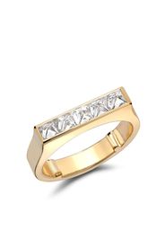 18kt yellow gold RockChic flat-topped diamond band