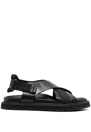 Premiata crossover-strap leather sandals - Black