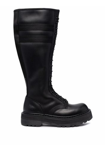 Premiata striped knee-high boots - Black