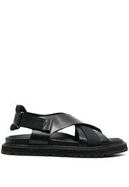 Premiata crossover-strap leather sandals - Black