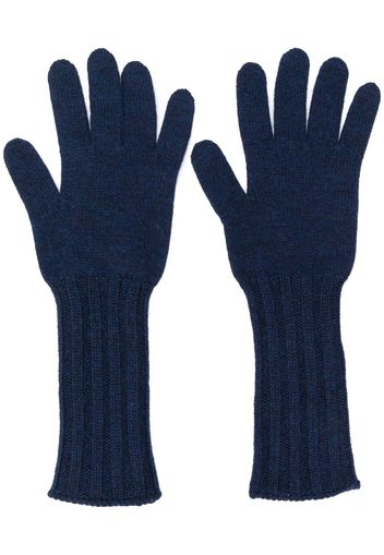 Pringle Of Scotland ribbed Scottish gloves - Blue