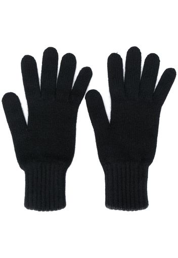 Pringle Of Scotland gloves with ribbed details - Black