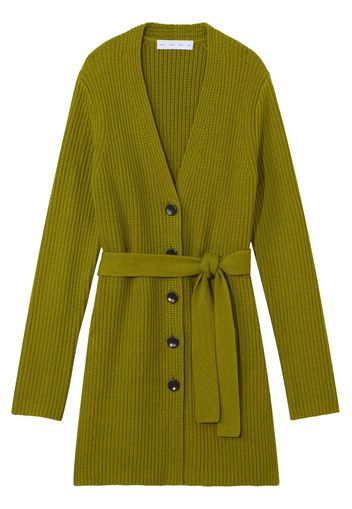 Proenza Schouler White Label ribbed-knit belted cardigan - Green