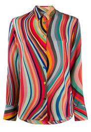 Swirl-print silk shirt